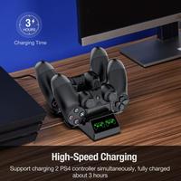 Ładowarka do pada PS4 stacja ładująca Playstation 4 z 2 kluczami ładującymi Micro USB podwójna stacja dokująco-ładująca do Sony PS4 Slim Pro 2